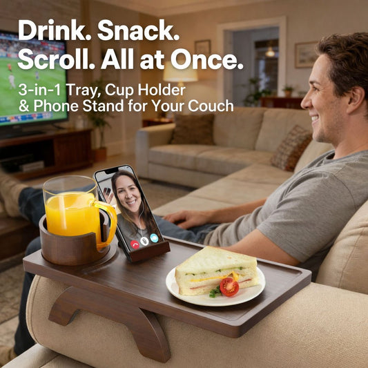 CouchBuddy | 4-in-1 Armrest Tray