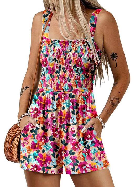 VeloraChic – Summer Square Neck Loose Casual Romper