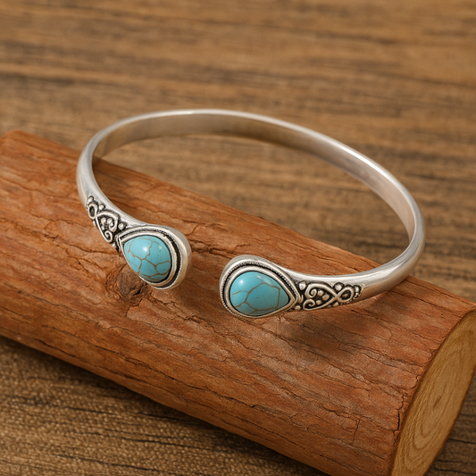 BohoCharm – Turquoise Statement Bangle
