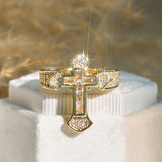 FaithSpark – Central Cross Motif Ring