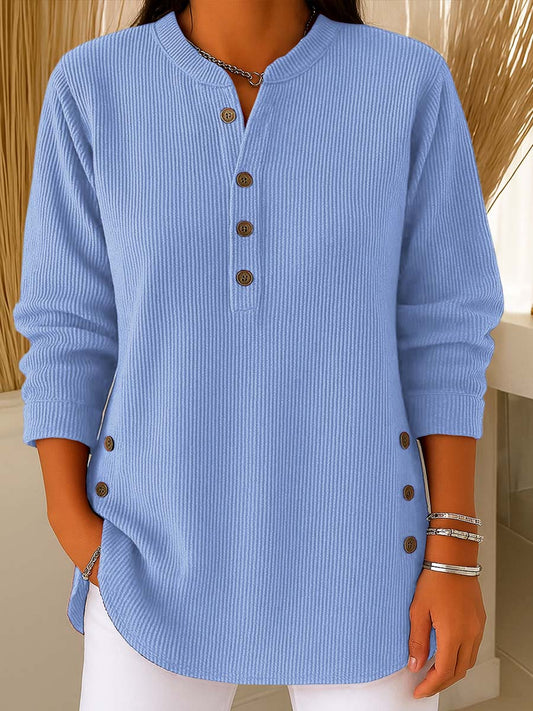EternaStyle – Cozy Solid Color Long Sleeve Pullover