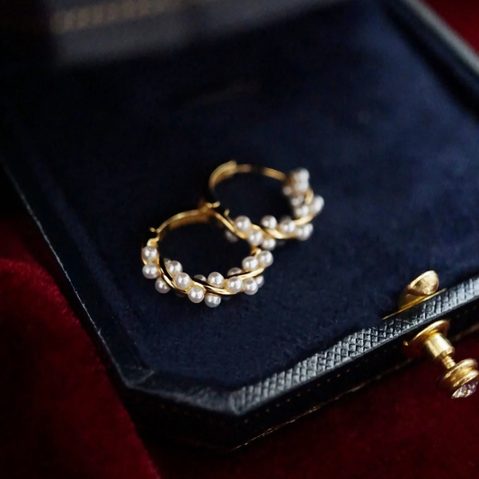 AuraGlam – Elegant Twisted Pearl Drop Earrings