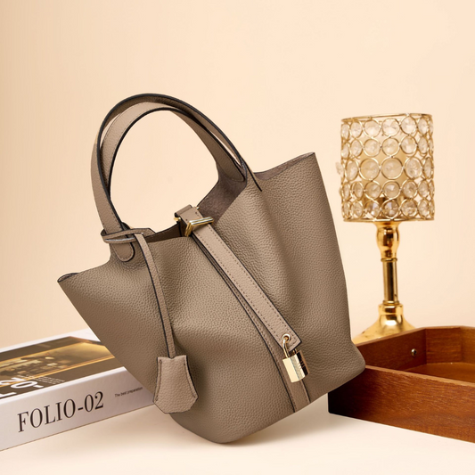 BellaTrend - Leather Bucket Handbag