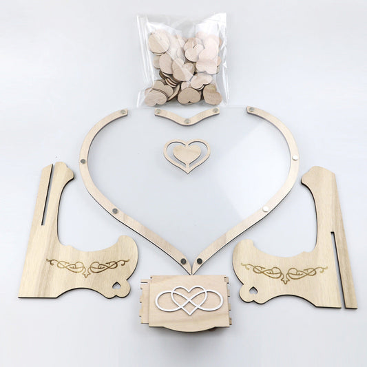 CherishFrame - Wooden Heart Guest Book