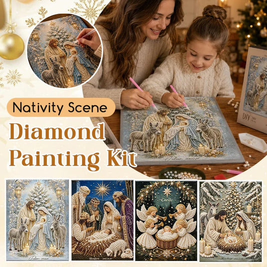 FaithGlow – Nativity Scene Diamond Painting Kit