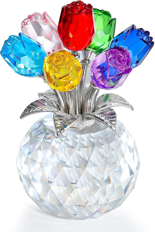 VivaRose – Colorful Rose Figurine in Display Vase