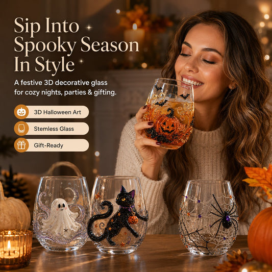 SpookySip – Artisan Halloween Drinking Glass