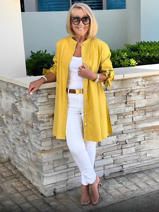 FlowLine – Women’s Long Cotton Swing Shirt Jacket