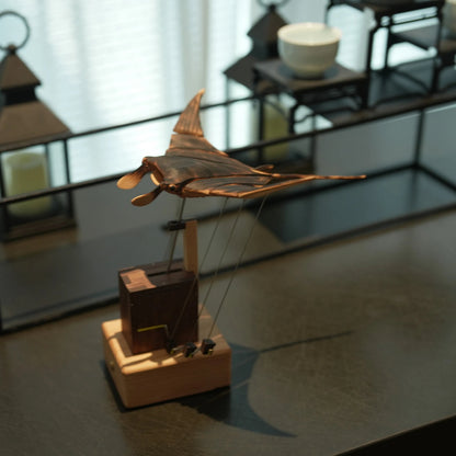WaveWings - Animated Wooden Manta Sculpture