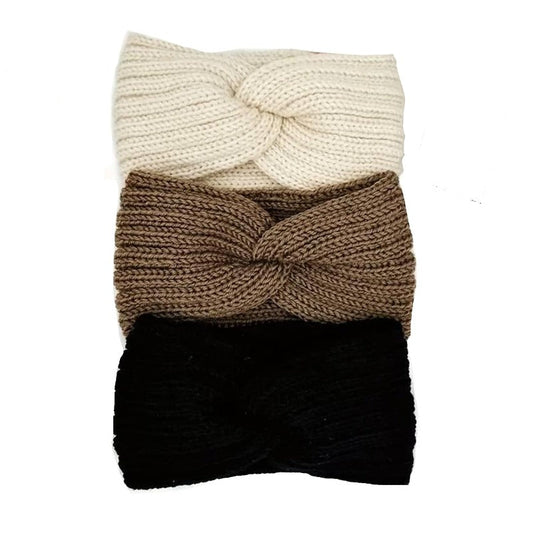 ElegantKnit - 3-Pack Cozy Turban Headbands