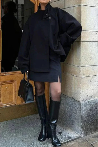 Wooluxe – Casual Short Lapel Overcoat