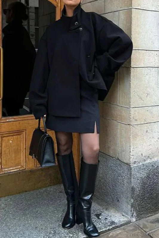 Wooluxe – Casual Short Lapel Overcoat