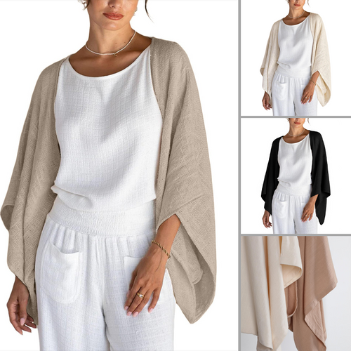BellaVibe – Lightweight Linen Shrug with Loose Fit
