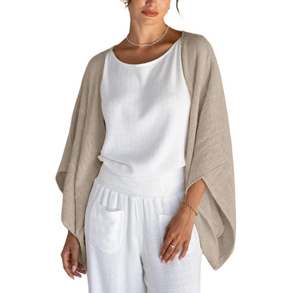 BellaVibe – Lightweight Linen Shrug with Loose Fit