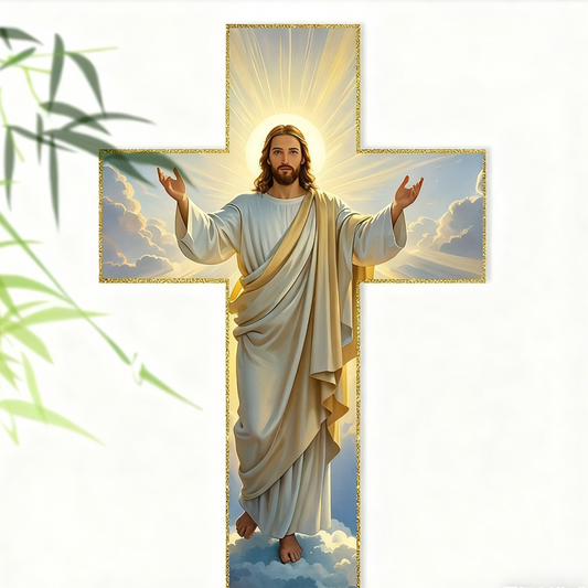 FaithHeritage – Retro Jesus Christ Wall Cross Decor