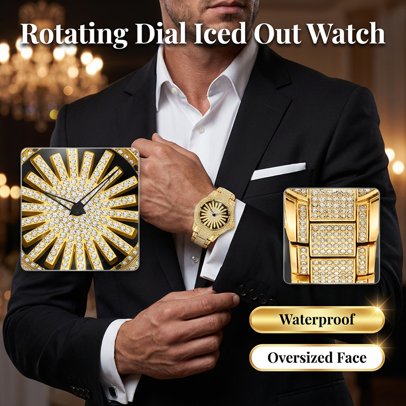 CrownElite – Luxury Rotating Diamond Style Watch